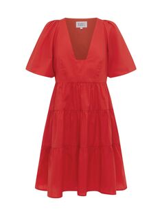 Ярусное мини-платье Gigi Bird &amp; Knoll, красный