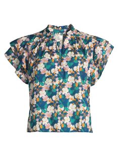 Хлопковая блузка Clover Birds of Paradis, разноцветный