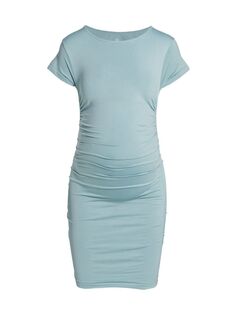 Мини-платье Everyday для беременных с круглым вырезом и рюшами Blanqi, синий
