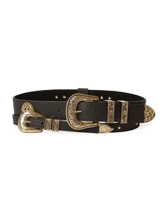 Кожаный ремень Welsey в стиле вестерн B-Low The Belt, черный