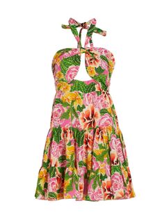 Шелковое мини-платье Gioa с цветочным вырезом Borgo de Nor