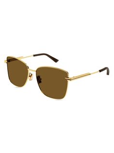 Квадратные солнцезащитные очки с легкой лентой 57 мм Bottega Veneta, золотой