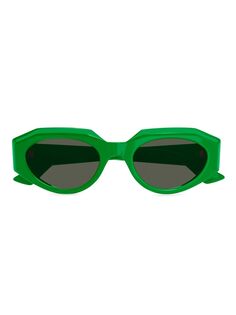 Классические овальные солнцезащитные очки 52 мм Bottega Veneta, зеленый