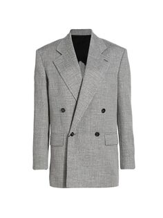 Двубортный пиджак оверсайз Bottega Veneta, серый