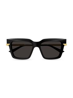 Солнцезащитные очки квадратной формы Combi из ацетата 53 мм Bottega Veneta, черный