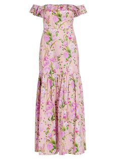 Платье макси Farrah с открытыми плечами Borgo de Nor, розовый
