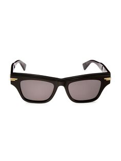 Квадратные солнцезащитные очки 51 мм Bottega Veneta, черный