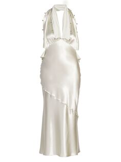 Платье с вырезом халтер, украшенное бисером Bottega Veneta