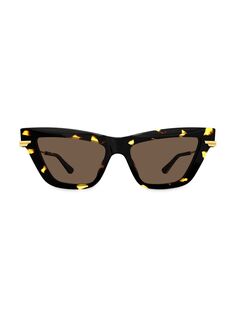 Комбинированные солнцезащитные очки «кошачий глаз» из ацетата 54 мм Bottega Veneta