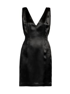 Мини-платье из блестящего атласа Bottega Veneta, черный