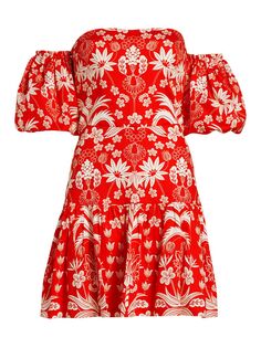 Мини-платье Ziggy с открытыми плечами Borgo de Nor, красный