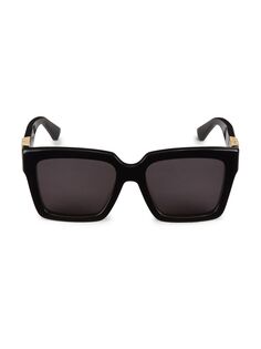 Солнцезащитные очки квадратной формы с треугольником из ацетата 55 мм Bottega Veneta, черный