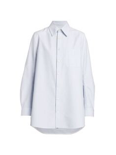 Полосатая хлопковая рубашка Bottega Veneta, белый