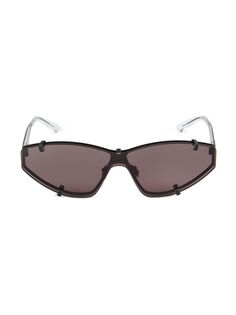 Бескомпромиссные солнцезащитные очки «кошачий глаз» 99 мм Bottega Veneta, черный