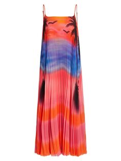 Плиссированное платье-миди Sunset Brandon Maxwell, розовый