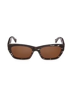 Беззастенчивые прямоугольные солнцезащитные очки 55 мм Bottega Veneta, коричневый