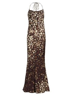 Платье-комбинация с лямкой на шее Brandon Maxwell, роза