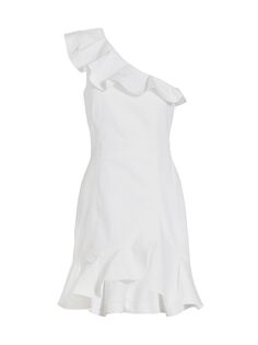 Мини-платье Laury на одно плечо Cinq à Sept, белый
