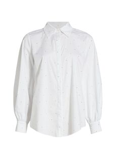 Рубашка Kandice со стразами и заклепками Cinq à Sept, белый