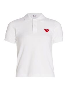 Рубашка-поло с вышитым сердцем Comme des Garçons PLAY, белый