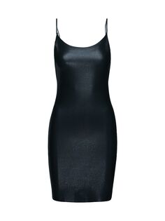 Платье-комбинация из искусственной кожи Commando, черный