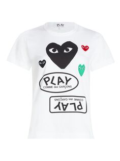 футболка с логотипом Heart Comme des Garçons PLAY, белый