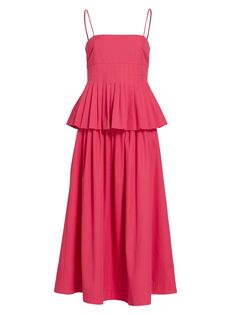Плиссированное платье-миди с баской Co, розовый