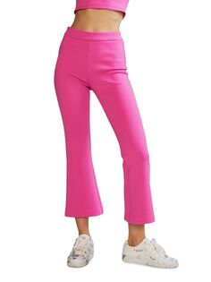 Укороченные расклешенные брюки Bonded Cynthia Rowley, розовый