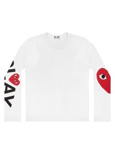 Футболка с длинными рукавами с логотипом Play Comme des Garçons PLAY, белый