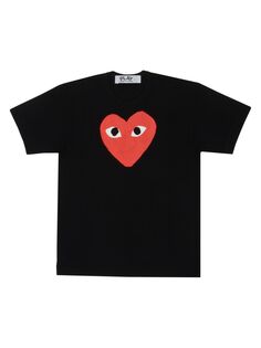 Футболка с крупным сердечком Comme des Garçons PLAY, черный