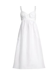 Расклешенное платье-миди с открытой спиной Cynthia Rowley, белый