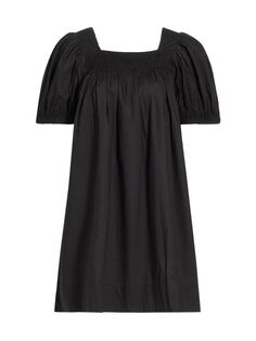 Мини-платье Earhart с пышными рукавами D Ô E N, черный