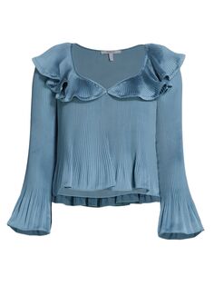 плиссированная блузка с оборками Charis Derek Lam 10 Crosby, синий