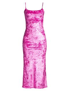 Бархатное платье-комбинация Kim Crushed Velvet Delfi, розовый
