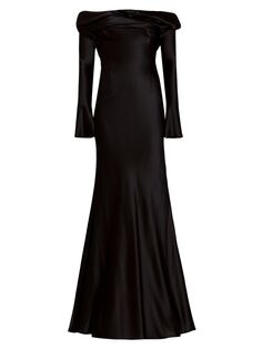 Атласное платье из крепа Noa Danielle Frankel, черный