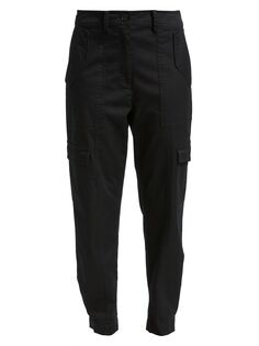 Эластичные брюки карго со средней посадкой Elian Derek Lam 10 Crosby, черный