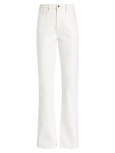Эластичные прямые джинсы Frankie с ультравысокой посадкой Derek Lam 10 Crosby, слоновая кость