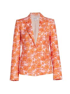Однобортный пиджак Irina с цветочным принтом Derek Lam 10 Crosby, оранжевый