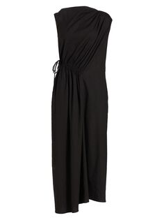 Платье макси Annette со сборками и завязками Deveaux New York, черный