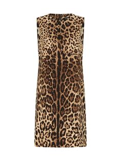 Мини-платье без рукавов с леопардовым принтом DOLCE&amp;GABBANA