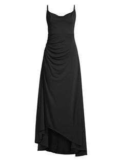 Платье макси с драпировкой City Garden High-Low Donna Karan New York, черный
