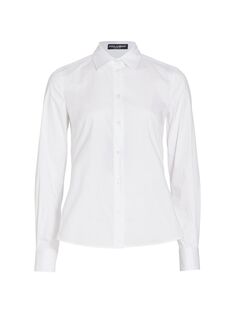 Рубашка на пуговицах из эластичного поплина DOLCE&amp;GABBANA, белый