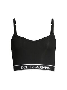 Укороченный топ с логотипом DOLCE&amp;GABBANA, неро