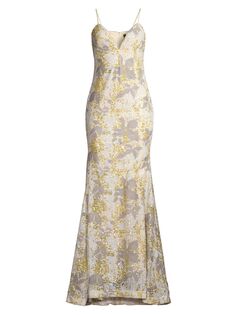 Платье силуэта «русалка», украшенное пайетками Donna Karan New York, разноцветный