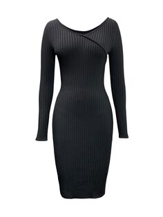 Платье Zaria с отделкой в рубчик Dress The Population, черный