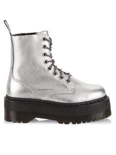 Армейские ботинки на платформе Jadon Max Dr. Martens, серебряный