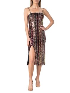 Платье миди Allira с пайетками Dress The Population, бронзовый