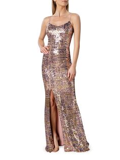 Платье Giovanna с пайетками Dress The Population, золотой