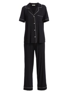 Пижамный комплект Gisele с топом и брюками с короткими рукавами Eberjey, черный
