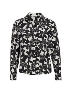 Абстрактная зеркальная шелковая блузка Elie Tahari